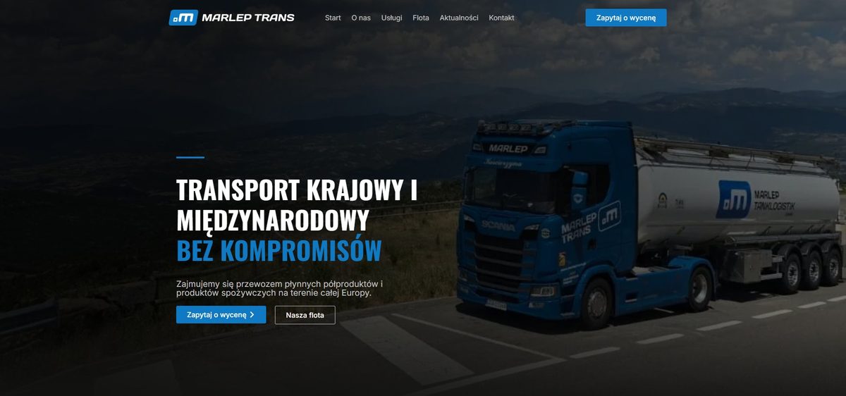 Marlep Trans - strona firmy transportowej z flotą cystern